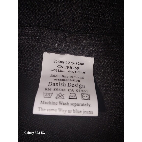 Life Blue Willi's XL Full Zip Linen Blend Color Block Sweater - Picture 6 of 7